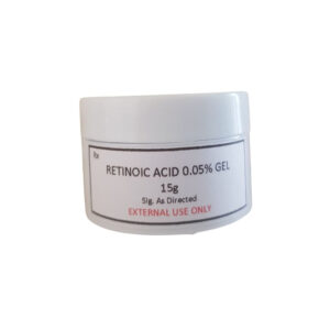 Retinoic Acid 0.05% serum bottle