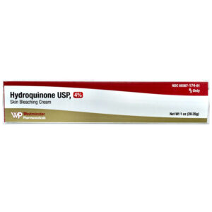 Skin Hydroquinone cream or serum.