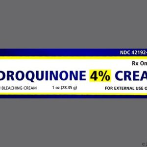 Strongest OTC Hydroquinone Cream. Image of product packaging.