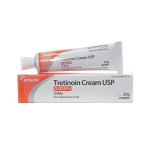Tretinoin cream for treating comedones (blackheads and whiteheads).