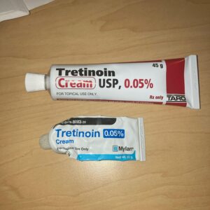 Mylan Tretinoin cream tube.