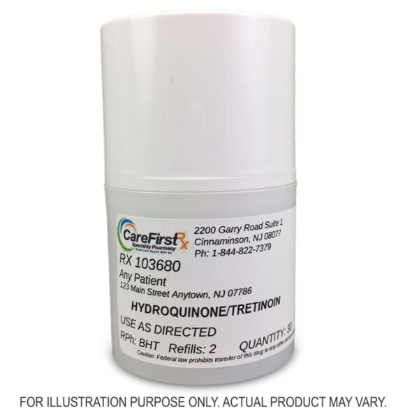 Hydroquinone Tretinoin cream/gel. Skincare product.