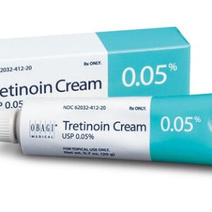 Tretinoin 0.05% gel tube.