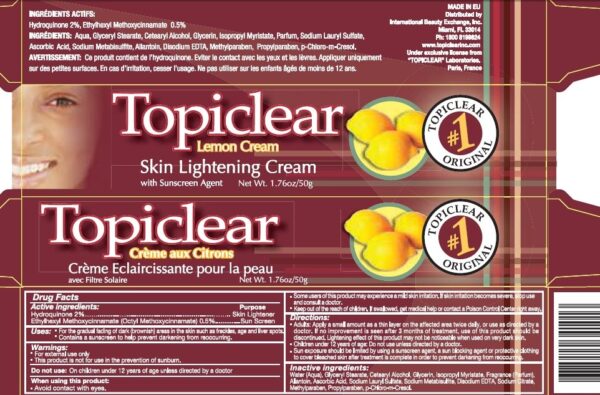 Topiclear Hydroquinone cream jar.