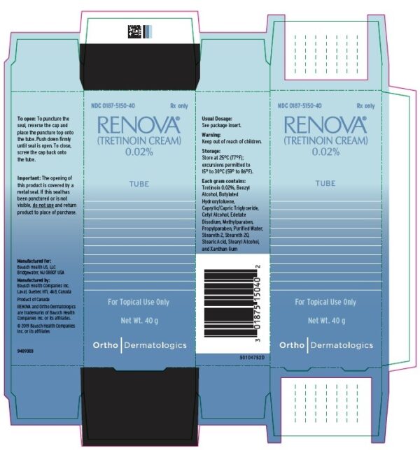 Renova Tretinoin Cream 0.02% tube