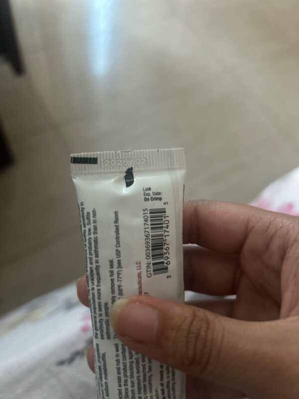 Expired hydroquinone cream tube.