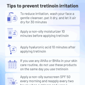 Tretinoin cream rash: irritated skin showing redness and potential peeling.