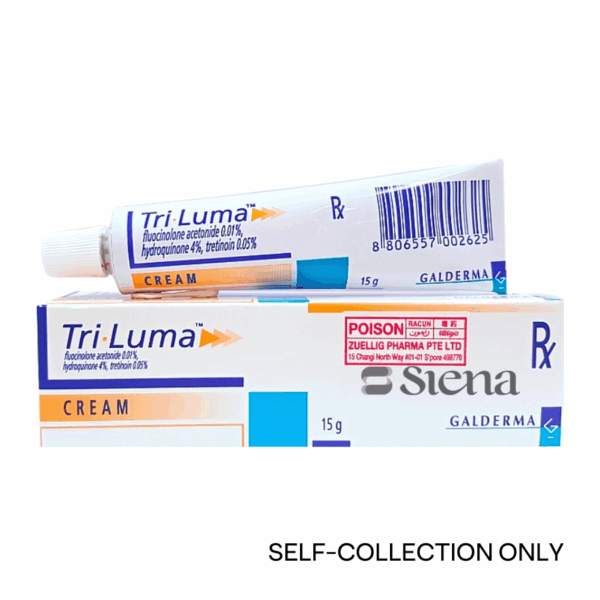 Tri Luma Uses: brightening serum, showing product bottle and packaging.